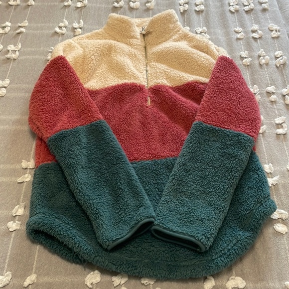 Women’s Fuzzy Pullover 1/4 Zip Sweater - Picture 1 of 6